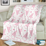 Hand Drawn Ice Cream Pattern Premium Blanket