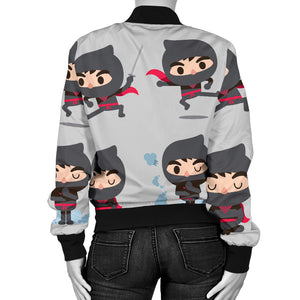 Cute Ninja Pattern Women'S Bomber Jacket