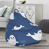 Cute White Baby Sea Lion Seal Pattern Bean Bag Cover