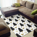 Christmas Tree Holly Snow Star Pattern Area Rug