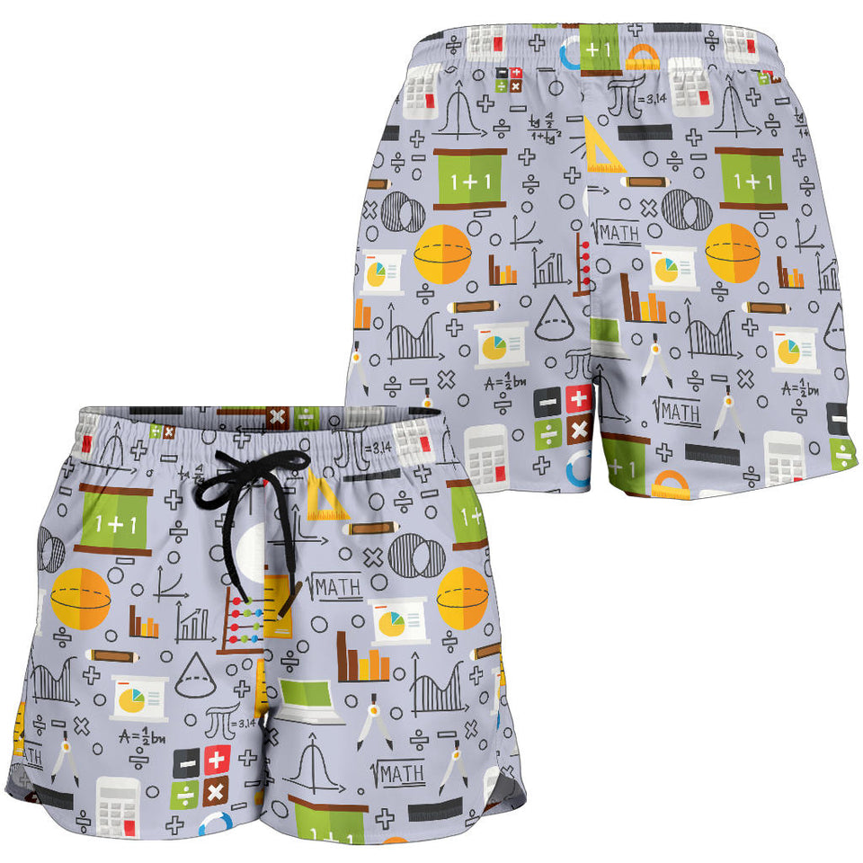 Math Pattern Print Design 04 Women Shorts