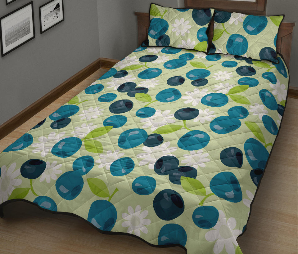blueberry flower pattern Quilt Bed Set
