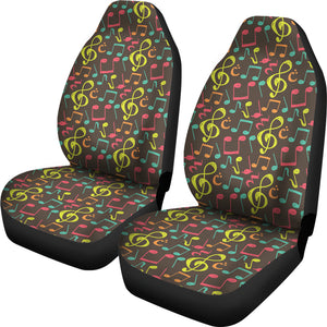 Music Notes Pattern Print Design 05 Universal Fit Car Seat Covers