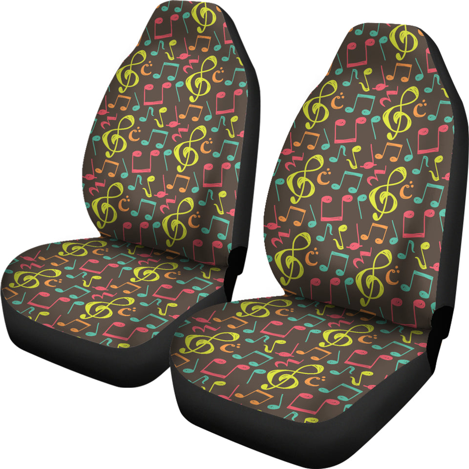 Music Notes Pattern Print Design 05 Universal Fit Car Seat Covers