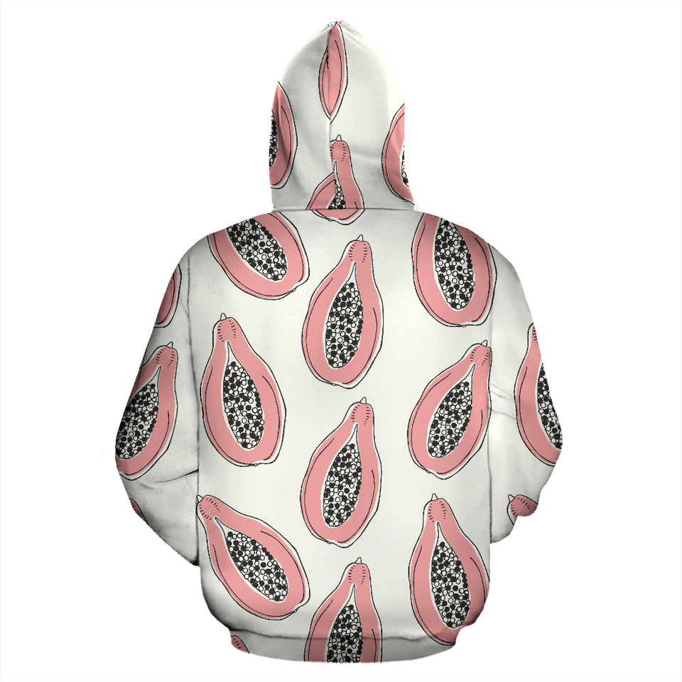 Papaya Pattern Zip Up Hoodie