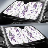 Lavender Flower Design Pattern Car Sun Shade