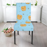 Brown Cute Pomeranian Blue Blackground Dining Chair Slipcover