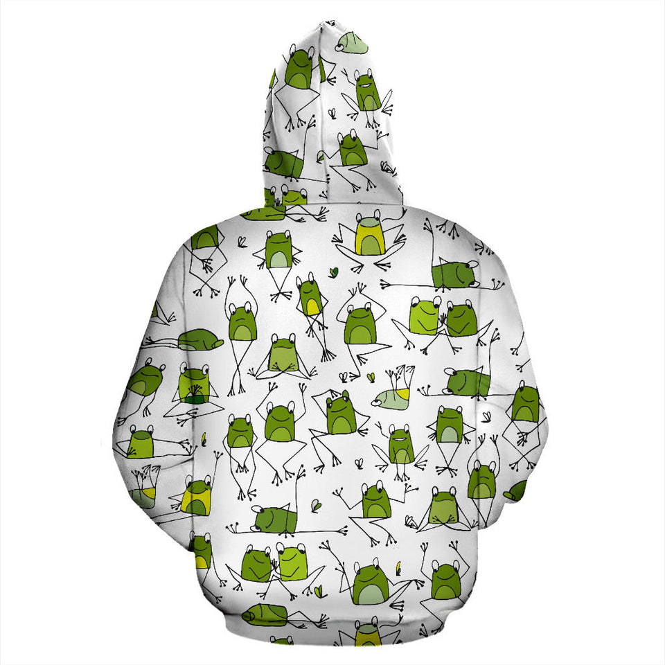 Sketch Funny Frog Pattern Men Women Pullover Hoodie