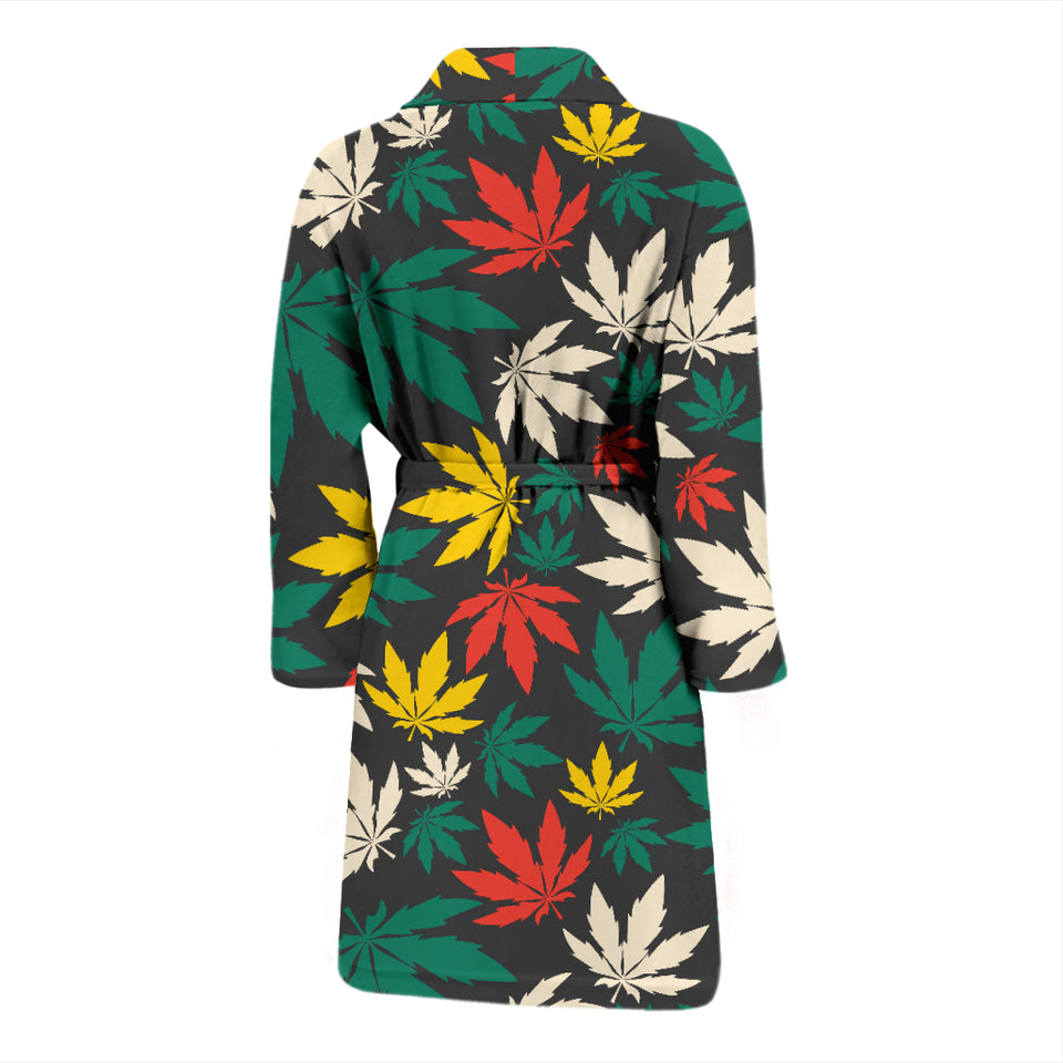 Canabis Marijuana Weed Pattern Print Design 02 Men's Bathrobe