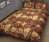 Camel polynesian tribal design pattern Quilt Bed Set