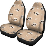 Cute Raccoon Heart Pattern  Universal Fit Car Seat Covers