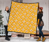 Lion Pattern Print Design 03 Premium Quilt