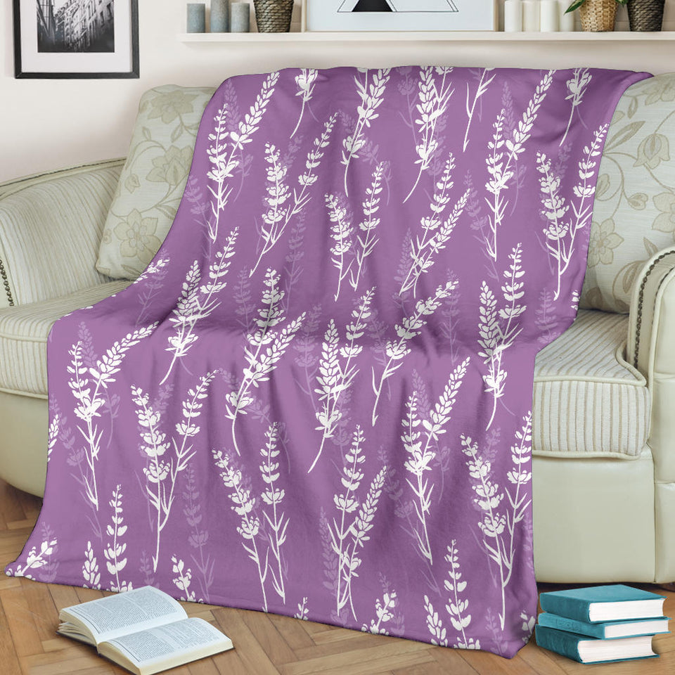 Lavender Flowers Purple Pattern Premium Blanket