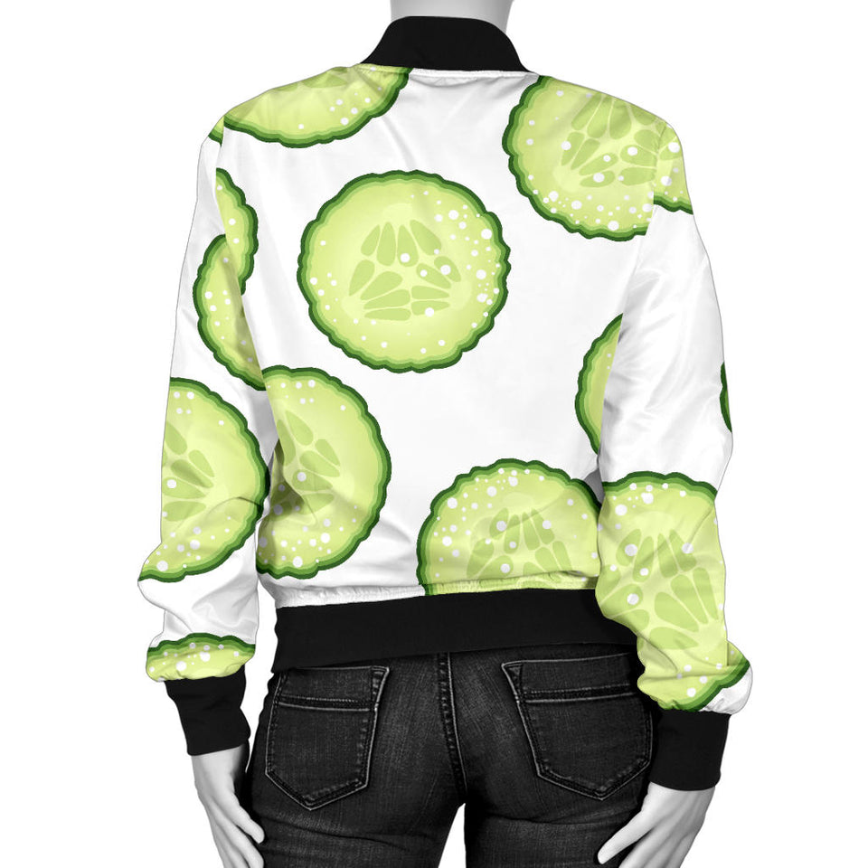 Cucumber Slices Pattern Women'S Bomber Jacket