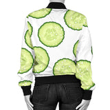 Cucumber Slices Pattern Women'S Bomber Jacket