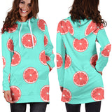 Grapefruit Green Background Women'S Hoodie Dress