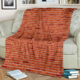 Brick Printed Pattern Print Design 03 Premium Blanket