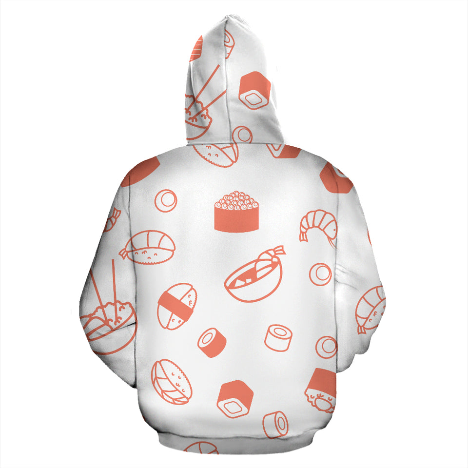 Sushi Pattern Zip Up Hoodie