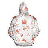 Sushi Pattern Zip Up Hoodie