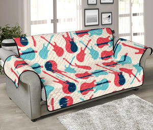 Red Blue guitar pattern Sofa Cover Protector