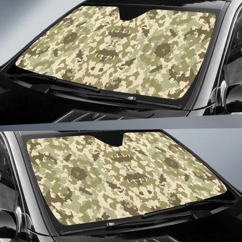 Light Green Camo Camouflage Pattern Car Sun Shade