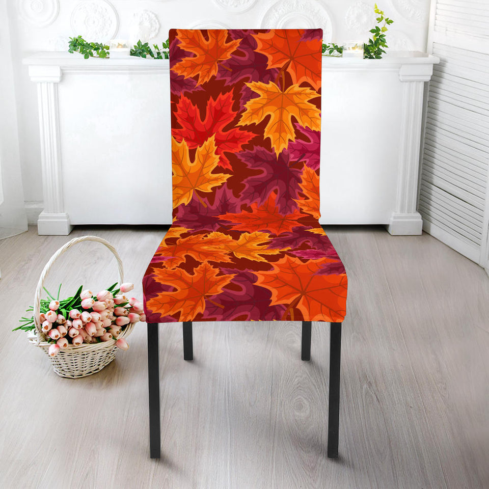 Autumn Maple Leaf Pattern Dining Chair Slipcover