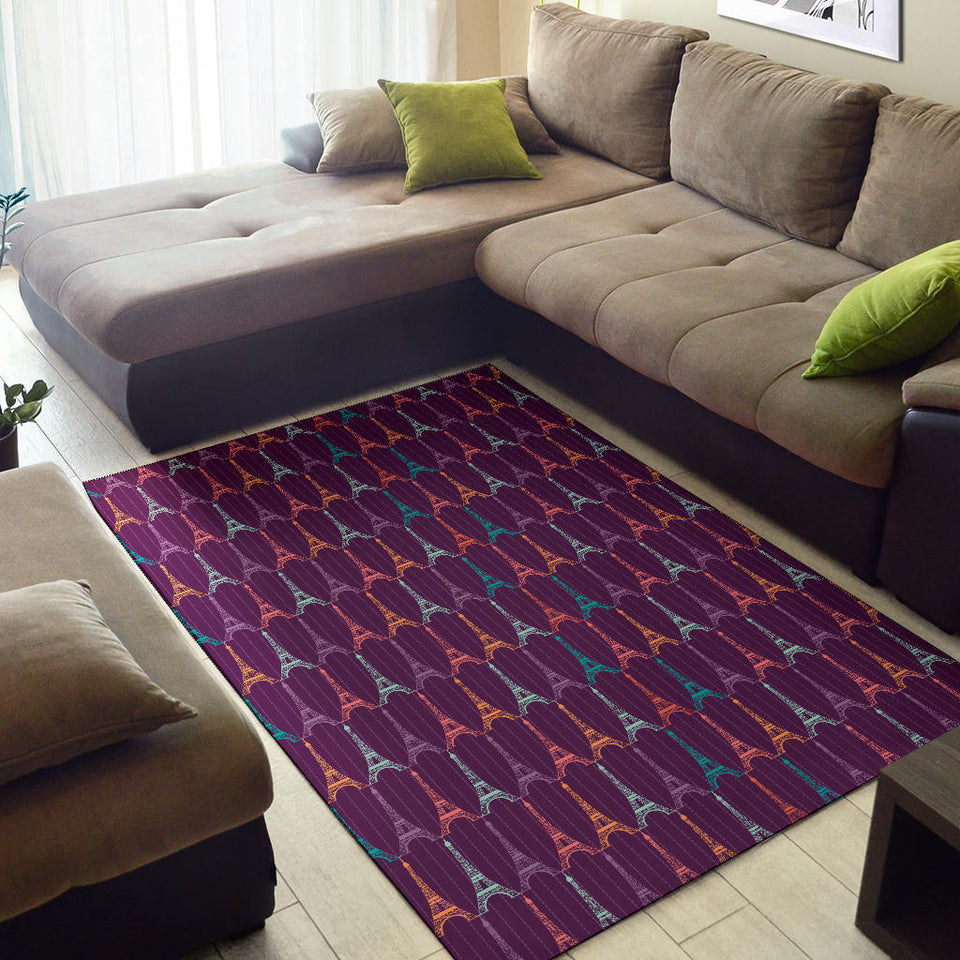 Eiffel Tower Pattern Print Design 05 Area Rug