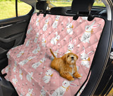 Cute White Rabbit Flower Pink Background Dog Car Seat Covers