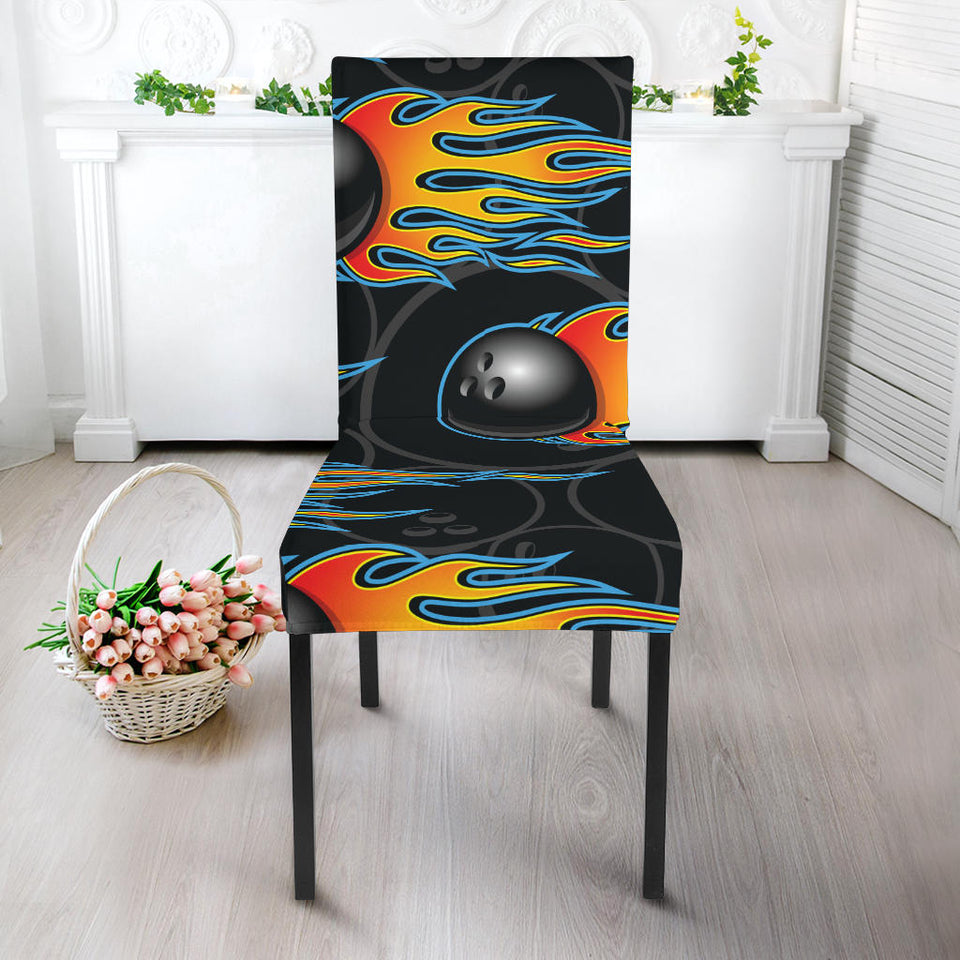 Bowling Balls Flame Pattern Dining Chair Slipcover