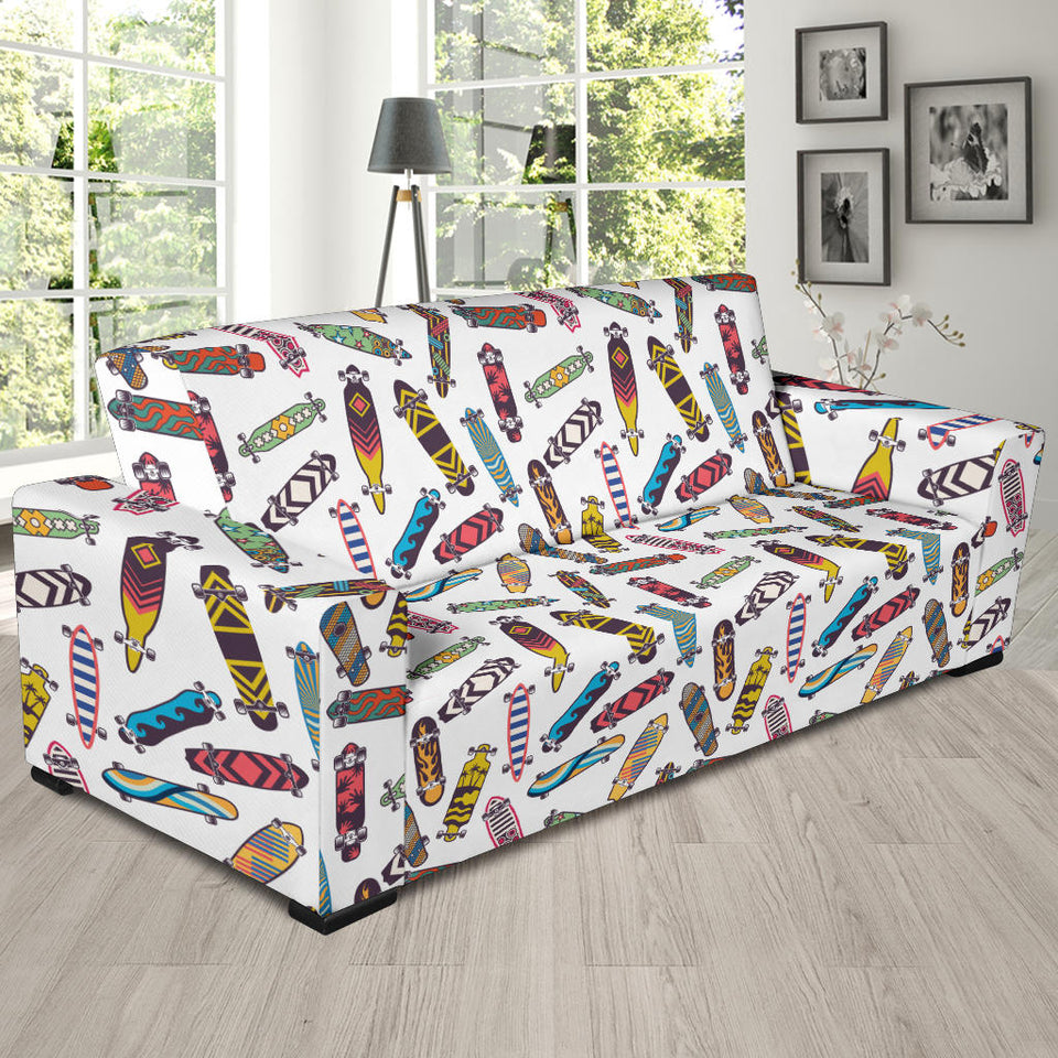 Skate Board Pattern Print Design 05  Sofa Slipcover