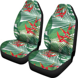 Heliconia Palm And Monstera  Leaves Pattern Universal Fit Car Seat Covers