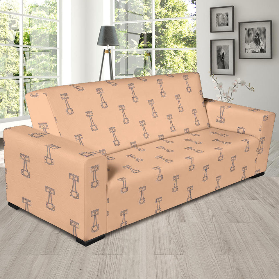 Engine Piston Cream Background Pattern Print Design 04 Sofa Slipcover