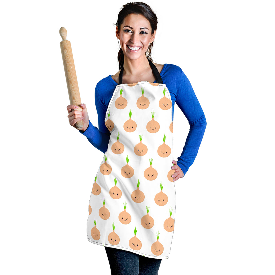 Cute Onions Smiling Faces Adjustable Apron