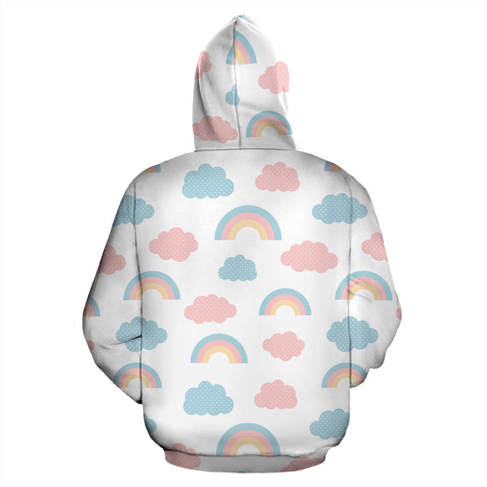 Cute Rainbow Clound Pattern Men Women Pullover Hoodie