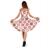 Colorful Donut Pattern Sleeveless Midi Dress