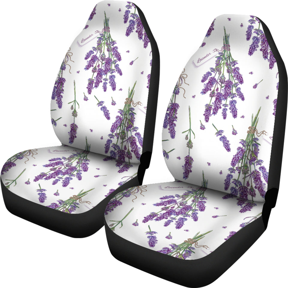 Lavender Flower Design Pattern Universal Fit Car Seat Covers