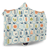 Apples Leaves Pattern Hooded Blanket