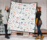 Cute Cartoon Dinosaurs Tree Pattern Premium Quilt