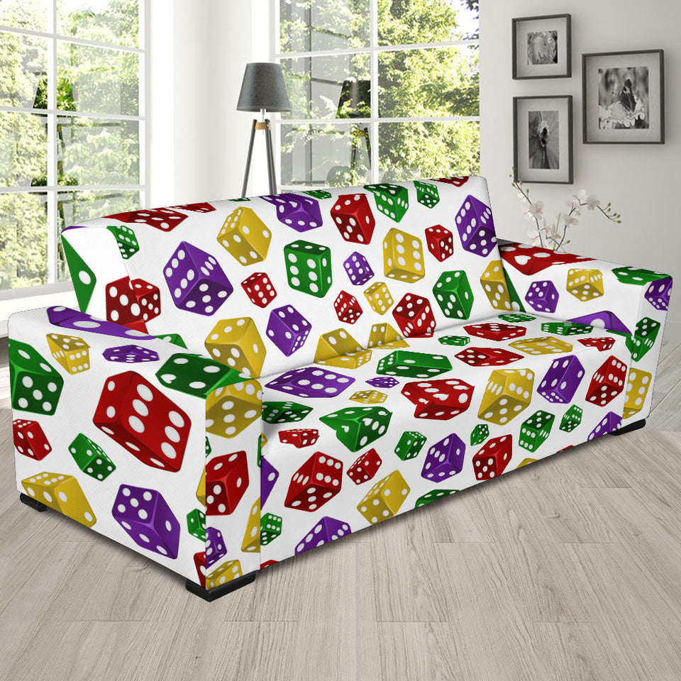 Dice Pattern Print Design 03 Sofa Slipcover