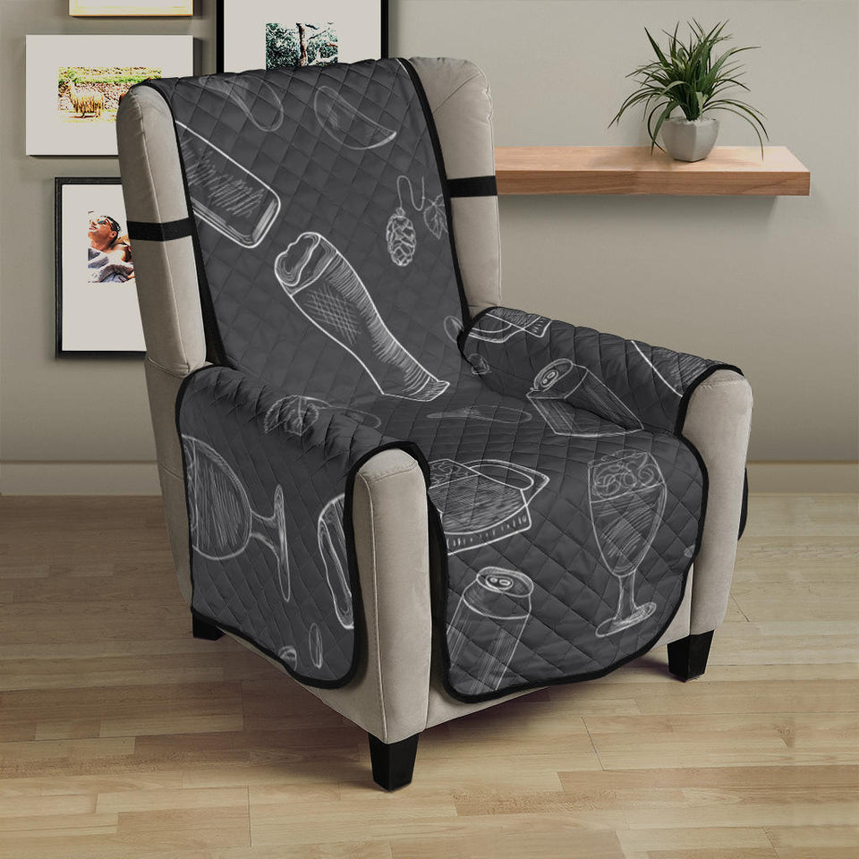 Beer hand drawn pattern Chair Cover Protector