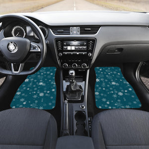 Snowflake Pattern Dark Background Front Car Mats