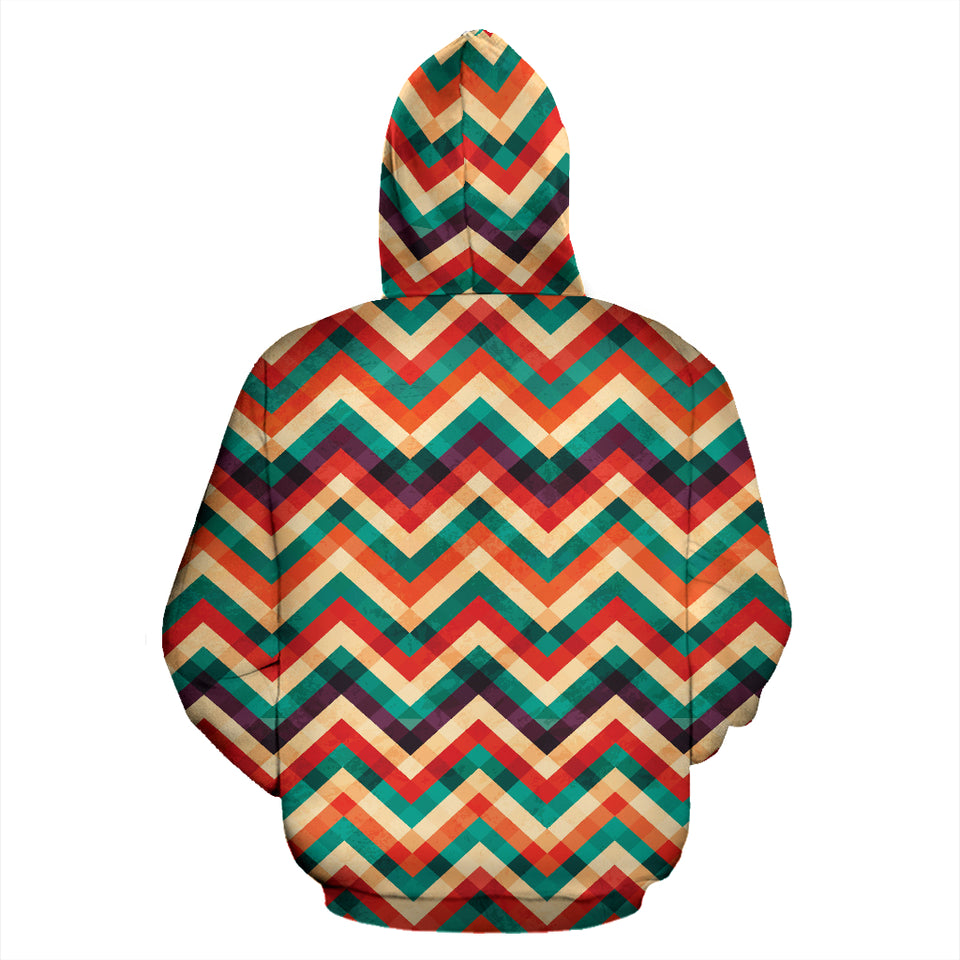 Zigzag  Chevron Colorful Pattern Zip Up Hoodie