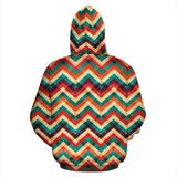 Zigzag  Chevron Colorful Pattern Zip Up Hoodie