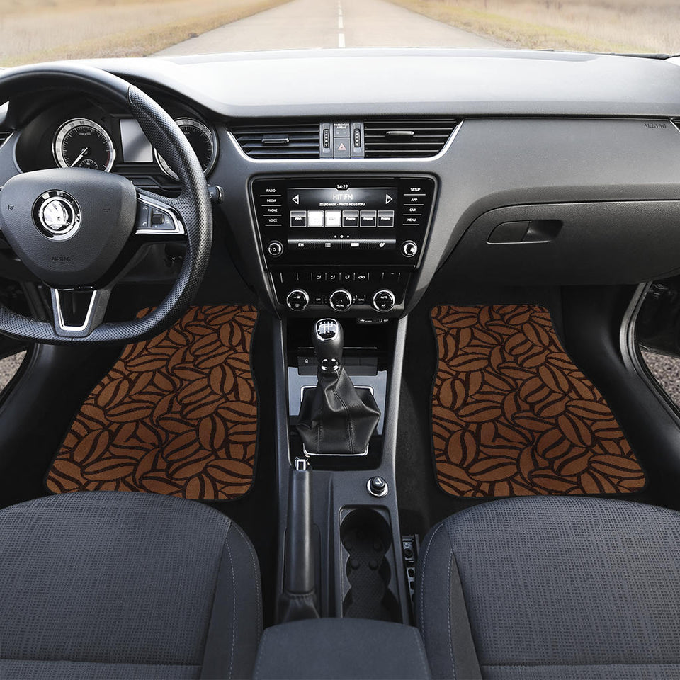 Coffee Bean Pattern Front And Back Car Mats