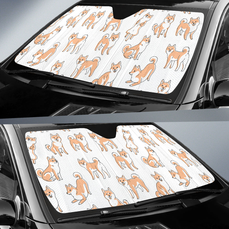 Shiba Inu Dog Pattern Car Sun Shade