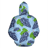 Watercolor Grape Pattern Zip Up Hoodie