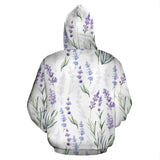 Hand Painting Watercolor Lavender Zip Up Hoodie