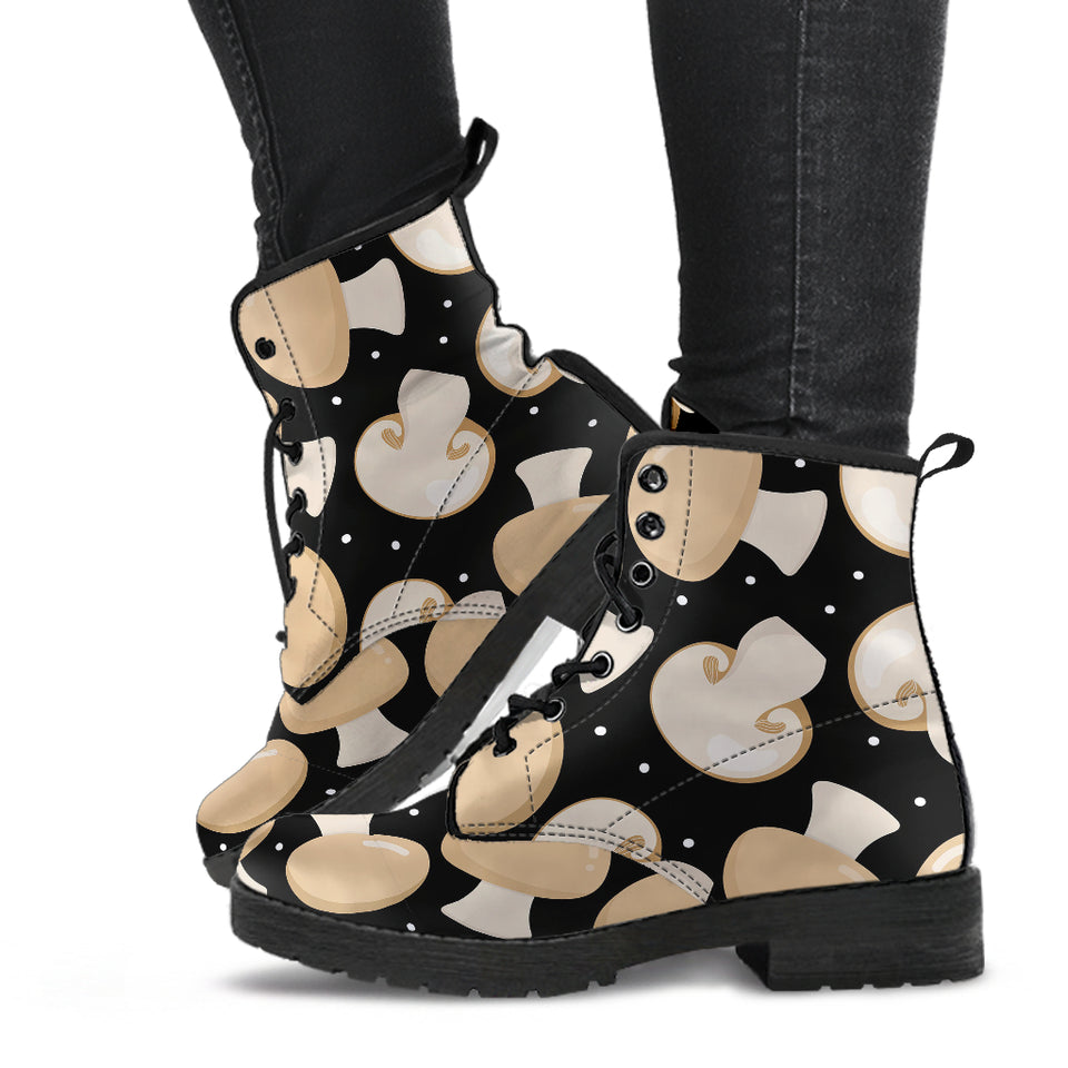 Champignon Mushroom Pattern Leather Boots