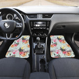 Colorful Orchid Flower Pattern Front Car Mats