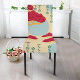 Red Bonsai Gray Sun Japanese Pattern Dining Chair Slipcover